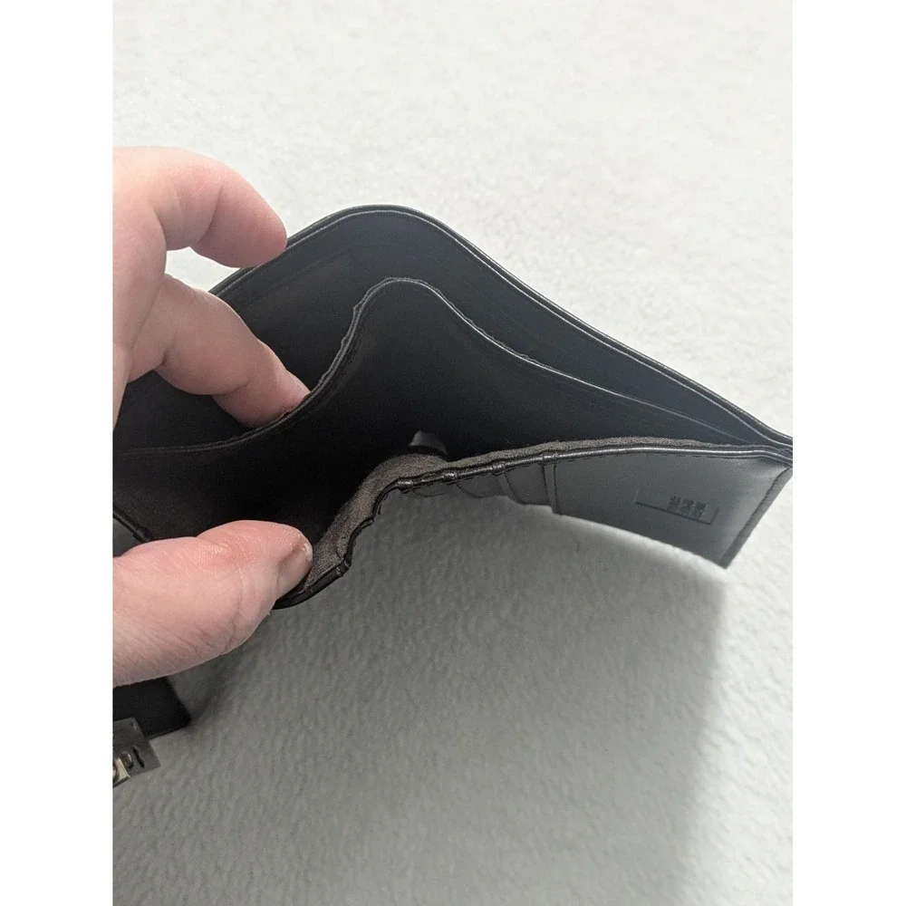 Marithe Francois Girbaud Wallet Classic Logo Trifold‎ Black Leather